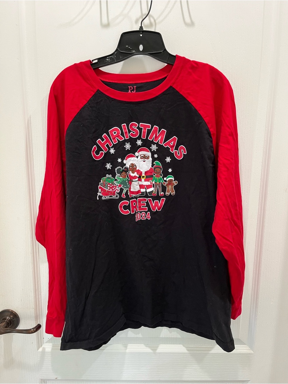 Christmas Crew Kids' Long-Sleeve Tee - Black & Red